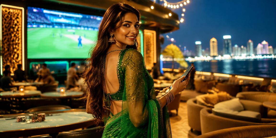 Indian women watching cricket match on mobile