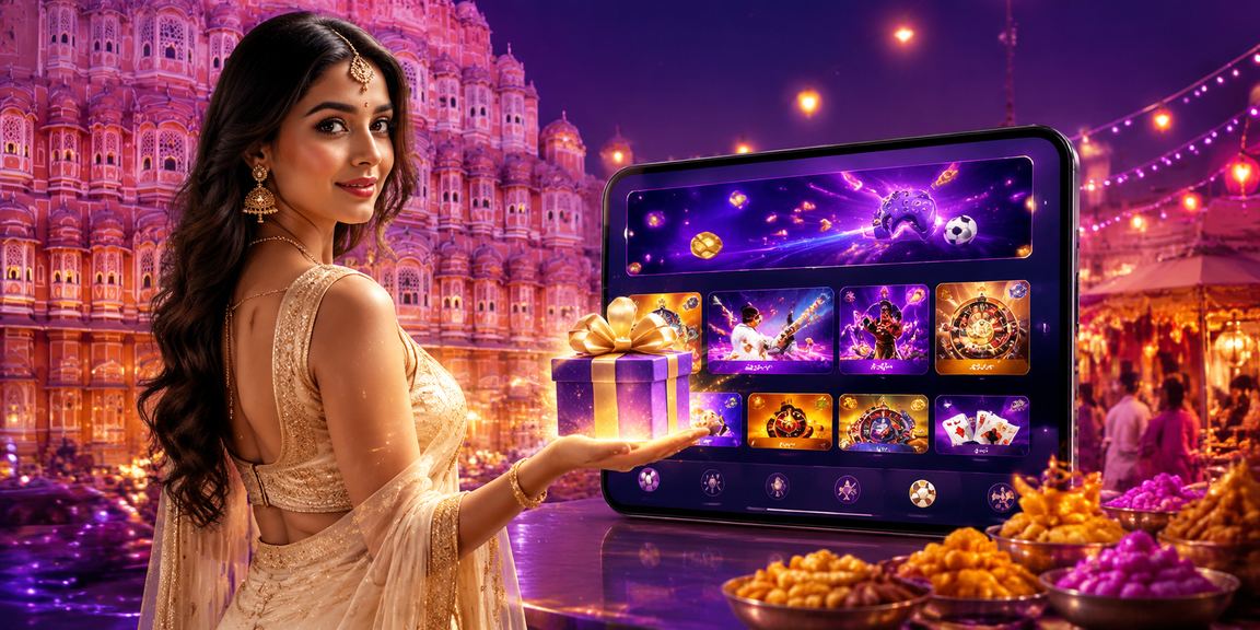 A mobile player enjoying rummy gameplay against Jaipur's Hawa Mahal background