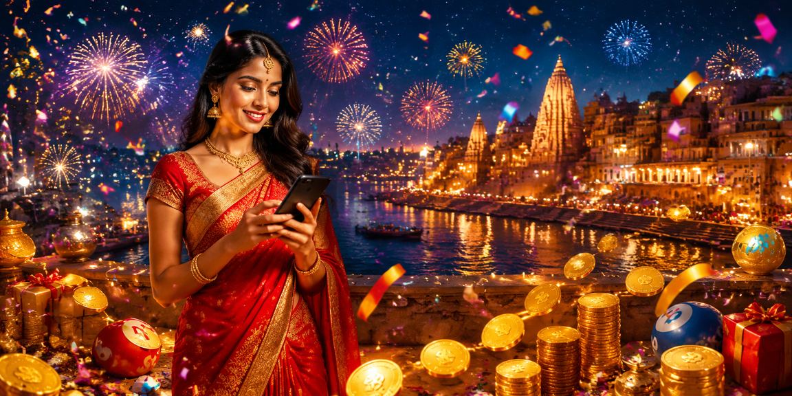 A view of the sacred Ghats in Varanasi with festive vibe